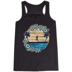 Flowy Racerback Tank Top - Beach Runner Girl -goneforarun Sales 2023 tr 46238 BLACK MAIN