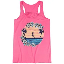 Flowy Racerback Tank Top - Beach Runner Girl -goneforarun Sales 2023 tr 46238 PINK MAIN