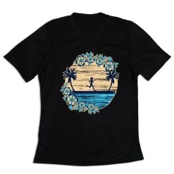 Women's Short Sleeve Tech Tee - Beach Runner Girl -goneforarun Sales 2023 tr 46241 BLACK MAIN