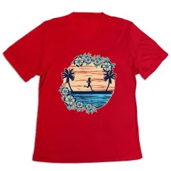 Women's Short Sleeve Tech Tee - Beach Runner Girl -goneforarun Sales 2023 tr 46241 RED MAIN