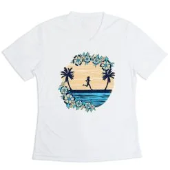 Women's Short Sleeve Tech Tee - Beach Runner Girl -goneforarun Sales 2023 tr 46241 WHITE MAIN