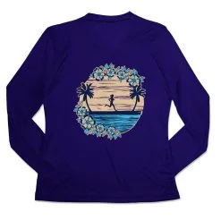 Women's Long Sleeve Tech Tee - Beach Runner Girl