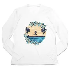 Women's Long Sleeve Tech Tee - Beach Runner Girl -goneforarun Sales 2023 tr 46242 WHITE MAIN
