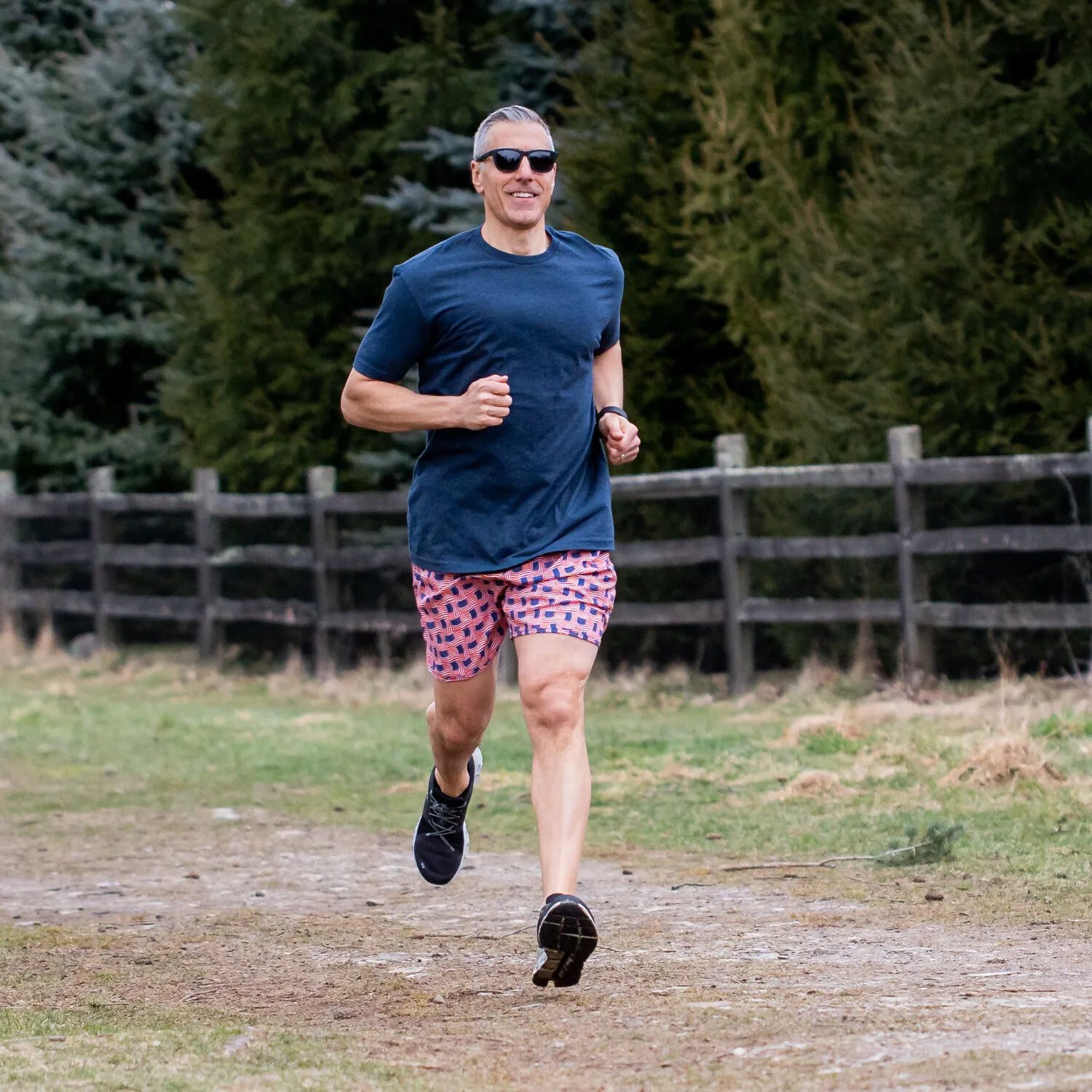 TrueRun Men's Running Shorts - USA Patriotic 8 TrueRun Men's Running Shorts - USA Patriotic - Image 6