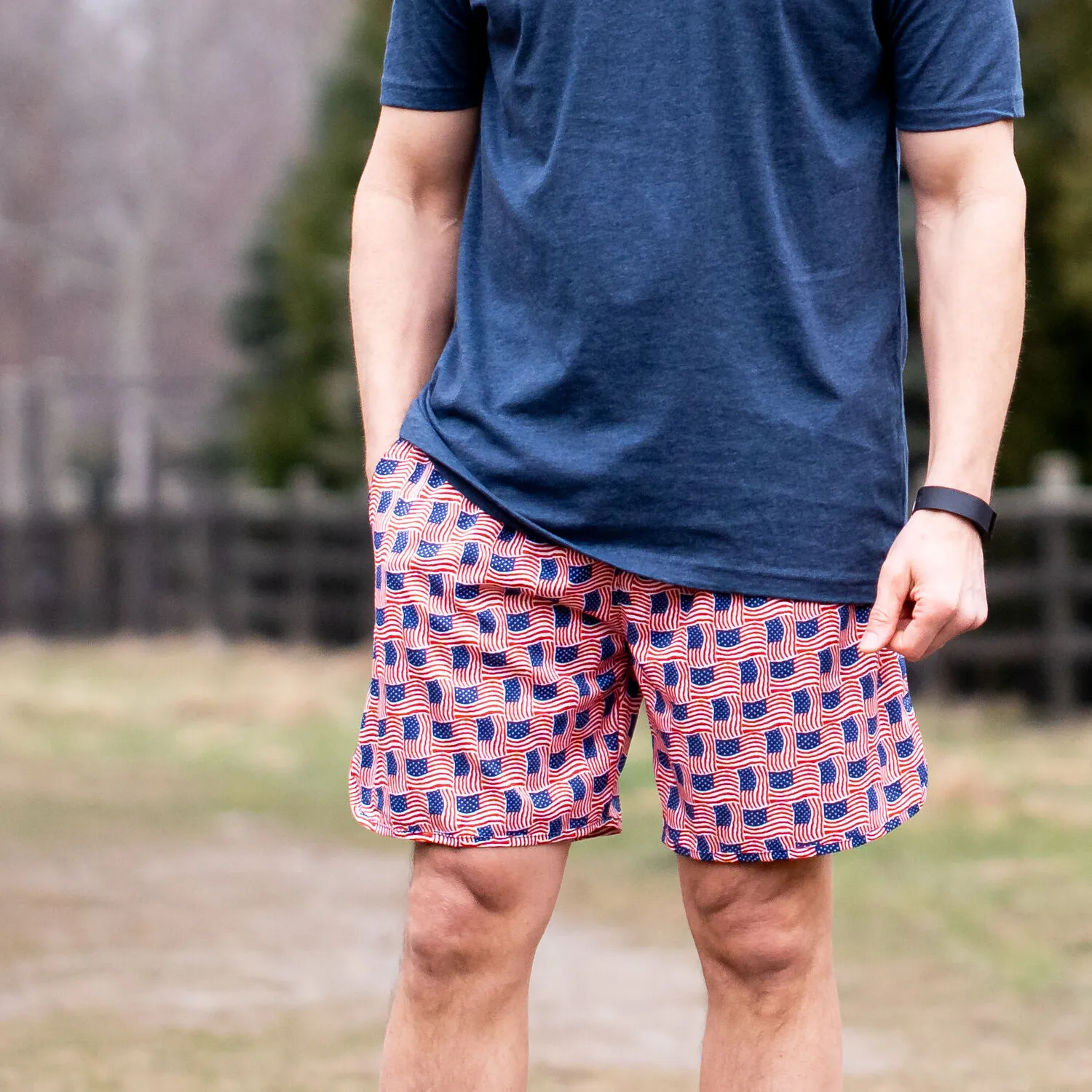 TrueRun Men's Running Shorts - USA Patriotic 9 TrueRun Men's Running Shorts - USA Patriotic - Image 7