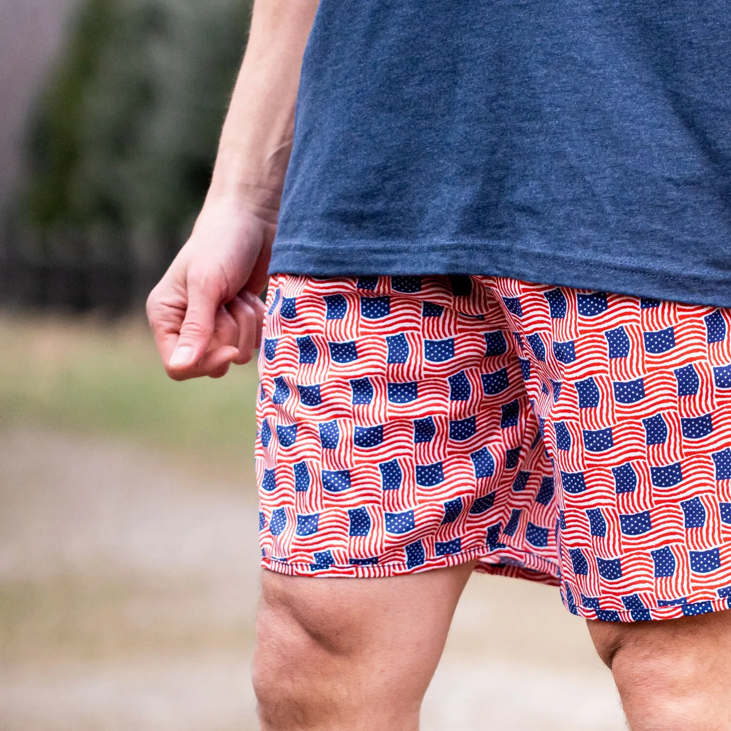 TrueRun Men's Running Shorts - USA Patriotic 10 TrueRun Men's Running Shorts - USA Patriotic - Image 8