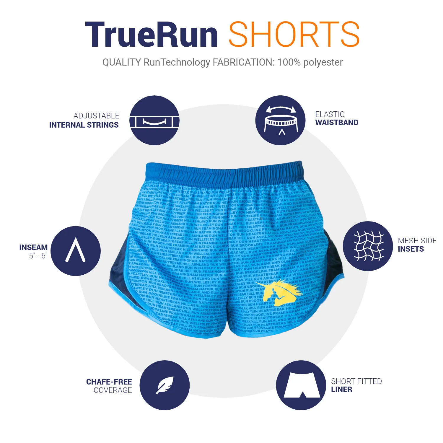 TrueRun Women's Running Shorts - Run Boston 14 TrueRun Women's Running Shorts - Run Boston - Image 12