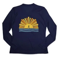 Women's Long Sleeve Tech Tee - Here Comes The Sun 15 Women's Long Sleeve Tech Tee - Here Comes The Sun -goneforarun Sales 2023 tr 46490 NAVY MAIN