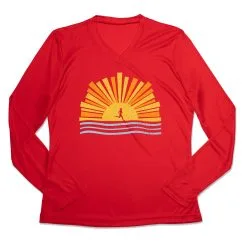 Women's Long Sleeve Tech Tee - Here Comes The Sun 16 Women's Long Sleeve Tech Tee - Here Comes The Sun -goneforarun Sales 2023 tr 46490 RED MAIN