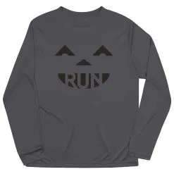 Men's Running Long Sleeve Performance Tee - Pumpkin Run -goneforarun Sales 2023 tr 46521 GRAPHITE MAIN