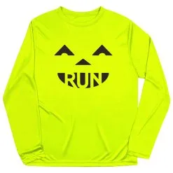 Men's Running Long Sleeve Performance Tee - Pumpkin Run -goneforarun Sales 2023 tr 46521 SAFETYYELLOW MAIN