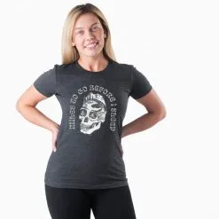 Women's Everyday Runners Tee - Miles To Go Before I Sleep - Skull -goneforarun Sales 2023 tr 46524 CHARCOAL MODEL