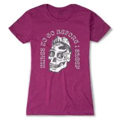 Women's Everyday Runners Tee - Miles To Go Before I Sleep - Skull -goneforarun Sales 2023 tr 46524 LUSHBERRY FLAT