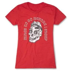 Women's Everyday Runners Tee - Miles To Go Before I Sleep - Skull -goneforarun Sales 2023 tr 46524 RED FLAT