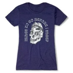 Women's Everyday Runners Tee - Miles To Go Before I Sleep - Skull -goneforarun Sales 2023 tr 46524 STORMINDIGO FLAT