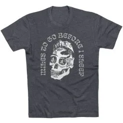 Running Short Sleeve T-Shirt - Miles To Go Before I Sleep - Skull -goneforarun Sales 2023 tr 46525 CHARCOAL FLAT