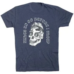 Running Short Sleeve T-Shirt - Miles To Go Before I Sleep - Skull -goneforarun Sales 2023 tr 46525 NAVY FLAT
