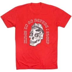Running Short Sleeve T-Shirt - Miles To Go Before I Sleep - Skull -goneforarun Sales 2023 tr 46525 RED FLAT