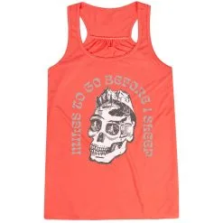 Flowy Racerback Tank Top - Miles To Go Before I Sleep - Skull -goneforarun Sales 2023 tr 46526 CORAL MAIN