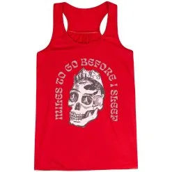 Flowy Racerback Tank Top - Miles To Go Before I Sleep - Skull -goneforarun Sales 2023 tr 46526 RED MAIN