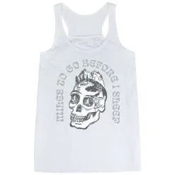 Flowy Racerback Tank Top - Miles To Go Before I Sleep - Skull -goneforarun Sales 2023 tr 46526 WHITE MAIN