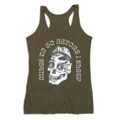 Women's Everyday Tank Top - Miles To Go Before I Sleep - Skull -goneforarun Sales 2023 tr 46527 OLIVE MAIN