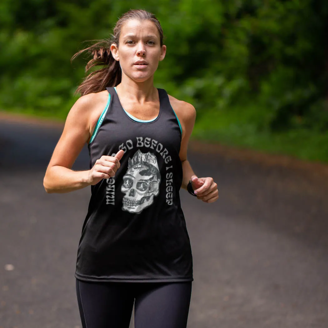 Women's Racerback Performance Tank Top - Miles To Go Before I Sleep - Skull 6 Women's Racerback Performance Tank Top - Miles To Go Before I Sleep - Skull - Image 4