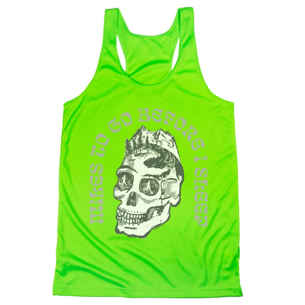 Women's Racerback Performance Tank Top - Miles To Go Before I Sleep - Skull 7 Women's Racerback Performance Tank Top - Miles To Go Before I Sleep - Skull - Image 5
