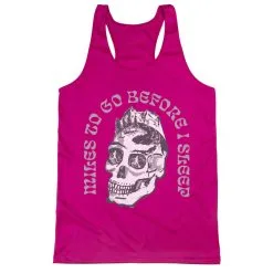 Women's Racerback Performance Tank Top - Miles To Go Before I Sleep - Skull 16 Women's Racerback Performance Tank Top - Miles To Go Before I Sleep - Skull -goneforarun Sales 2023 tr 46528 PINK MAIN