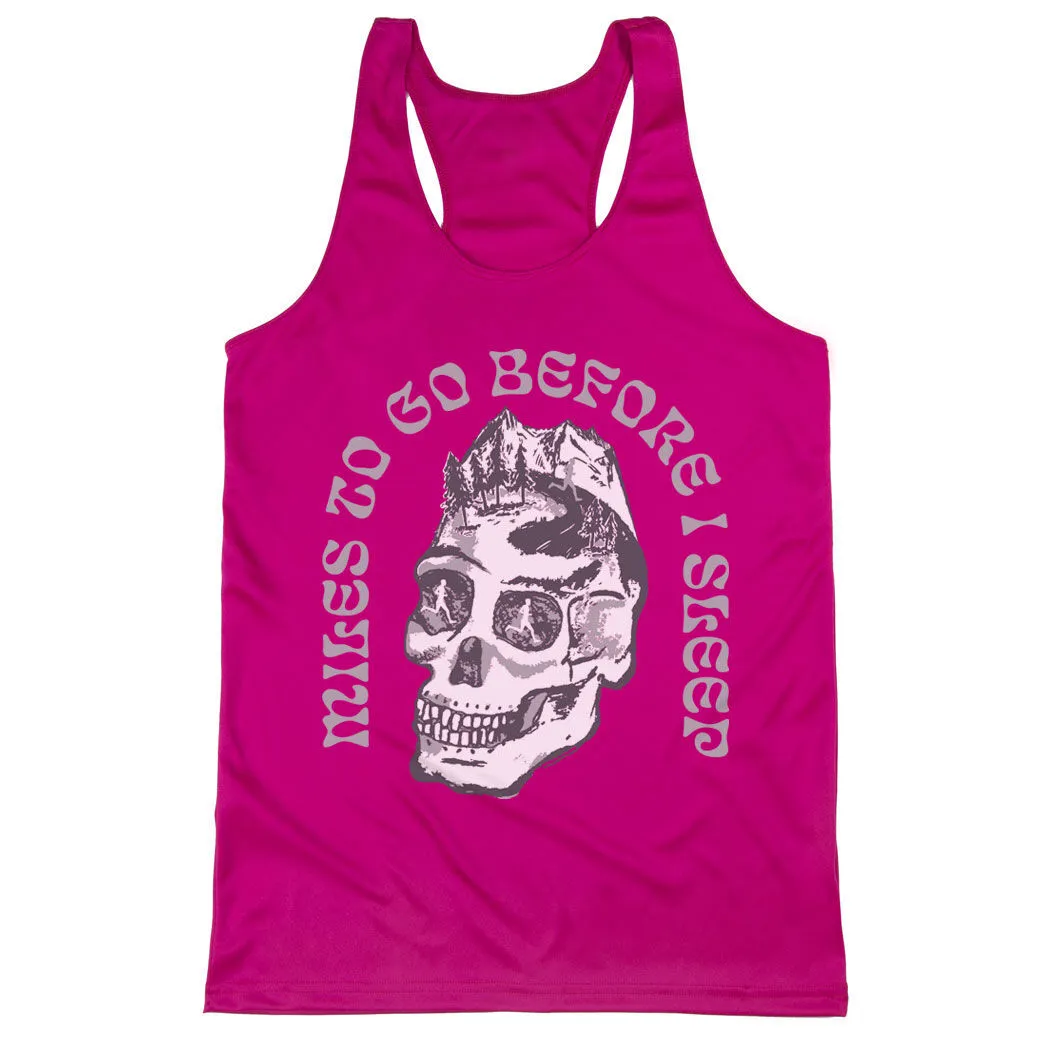 Women's Racerback Performance Tank Top - Miles To Go Before I Sleep - Skull 8 Women's Racerback Performance Tank Top - Miles To Go Before I Sleep - Skull - Image 6