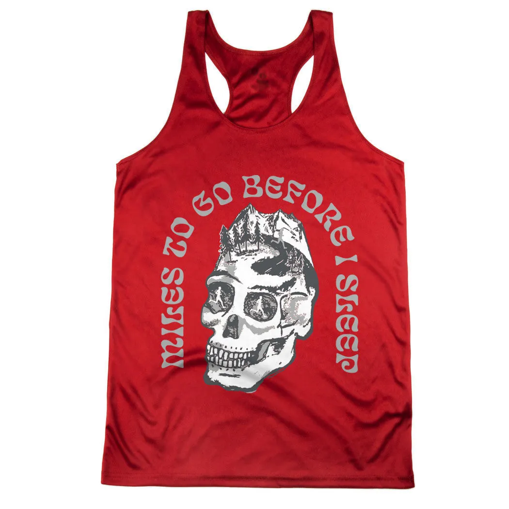 Women's Racerback Performance Tank Top - Miles To Go Before I Sleep - Skull 9 Women's Racerback Performance Tank Top - Miles To Go Before I Sleep - Skull - Image 7
