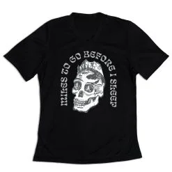 Women's Short Sleeve Tech Tee - Miles To Go Before I Sleep - Skull