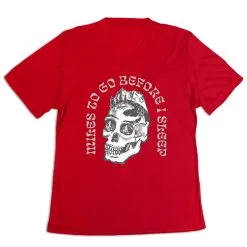 Women's Short Sleeve Tech Tee - Miles To Go Before I Sleep - Skull -goneforarun Sales 2023 tr 46529 RED MAIN