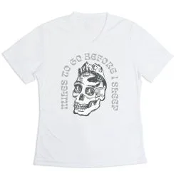 Women's Short Sleeve Tech Tee - Miles To Go Before I Sleep - Skull -goneforarun Sales 2023 tr 46529 WHITE MAIN