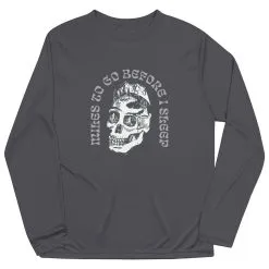 Men's Running Long Sleeve Performance Tee - Miles To Go Before I Sleep - Skull -goneforarun Sales 2023 tr 46533 GRAPHITE MAIN