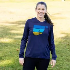 Women's Long Sleeve Tech Tee - Altitude -goneforarun Sales 2023 tr 46541 NAVY FEMALE