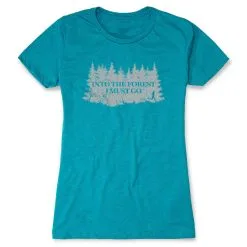 Women's Everyday Runners Tee - Into The Forest I Must Go Running -goneforarun Sales 2023 tr 46554 TEAL FLAT