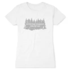 Women's Everyday Runners Tee - Into The Forest I Must Go Running -goneforarun Sales 2023 tr 46554 WHITE FLAT