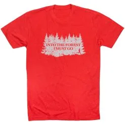 Running Short Sleeve T-Shirt - Into The Forest I Must Go Running -goneforarun Sales 2023 tr 46555 RED FLAT
