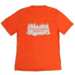 Women's Short Sleeve Tech Tee - Into The Forest I Must Go Running -goneforarun Sales 2023 tr 46559 ORANGE MAIN