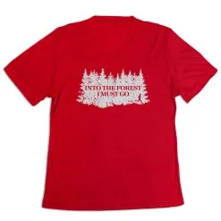 Women's Short Sleeve Tech Tee - Into The Forest I Must Go Running -goneforarun Sales 2023 tr 46559 RED MAIN