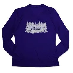 Women's Long Sleeve Tech Tee - Into The Forest I Must Go Running -goneforarun Sales 2023 tr 46560 ROYAL MAIN