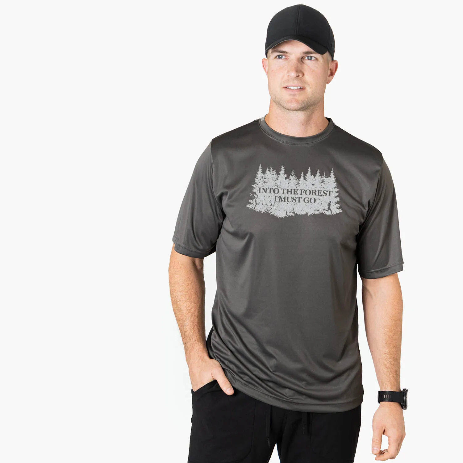 Men's Running Short Sleeve Performance Tee - Into The Forest I Must Go Running 4 Men's Running Short Sleeve Performance Tee - Into The Forest I Must Go Running - Image 2