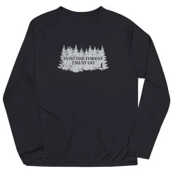 Men's Running Long Sleeve Performance Tee - Into The Forest I Must Go Running