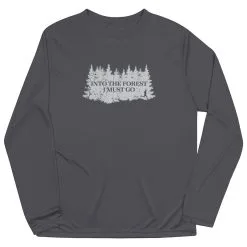 Men's Running Long Sleeve Performance Tee - Into The Forest I Must Go Running -goneforarun Sales 2023 tr 46563 GRAPHITE MAIN
