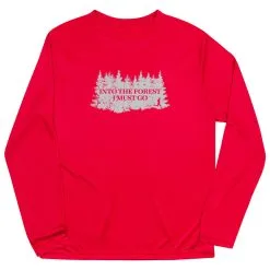 Men's Running Long Sleeve Performance Tee - Into The Forest I Must Go Running -goneforarun Sales 2023 tr 46563 RED MAIN