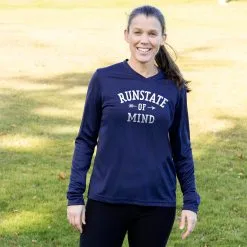 Women's Long Sleeve Tech Tee - RunState Of Mind -goneforarun Sales 2023 tr 46605 NAVY FEMALE