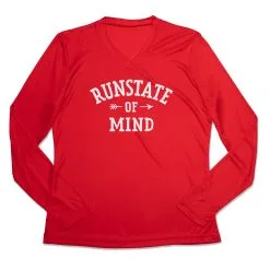 Women's Long Sleeve Tech Tee - RunState Of Mind -goneforarun Sales 2023 tr 46605 RED MAIN