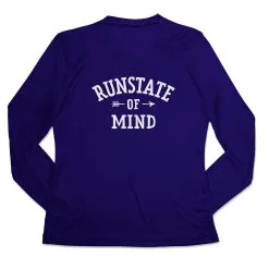 Women's Long Sleeve Tech Tee - RunState Of Mind -goneforarun Sales 2023 tr 46605 ROYAL MAIN