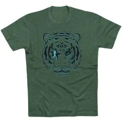 Running Short Sleeve T-Shirt - Eye Of The Tiger -goneforarun Sales 2023 tr 46611 FORESTGREEN FLAT